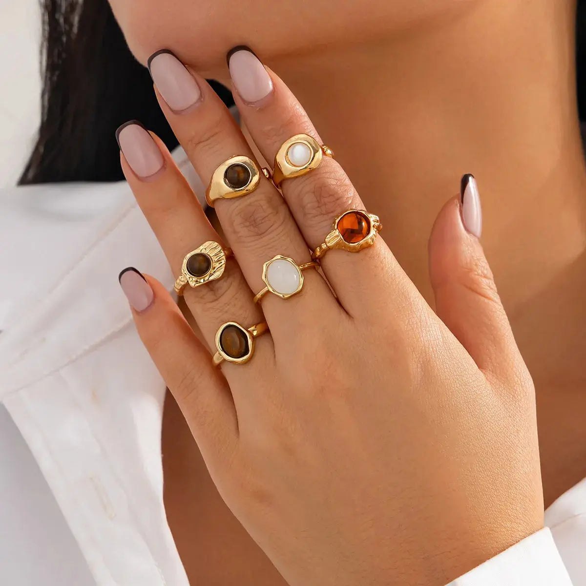 Punk Luxury Rings Set - Black & Elva