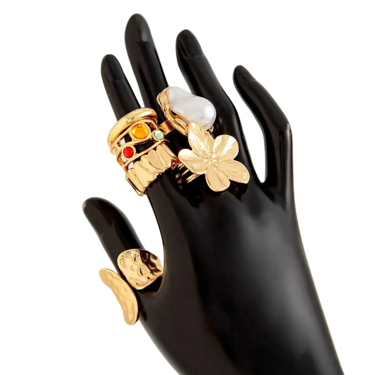 Punk Luxury Rings Set - Black & Elva