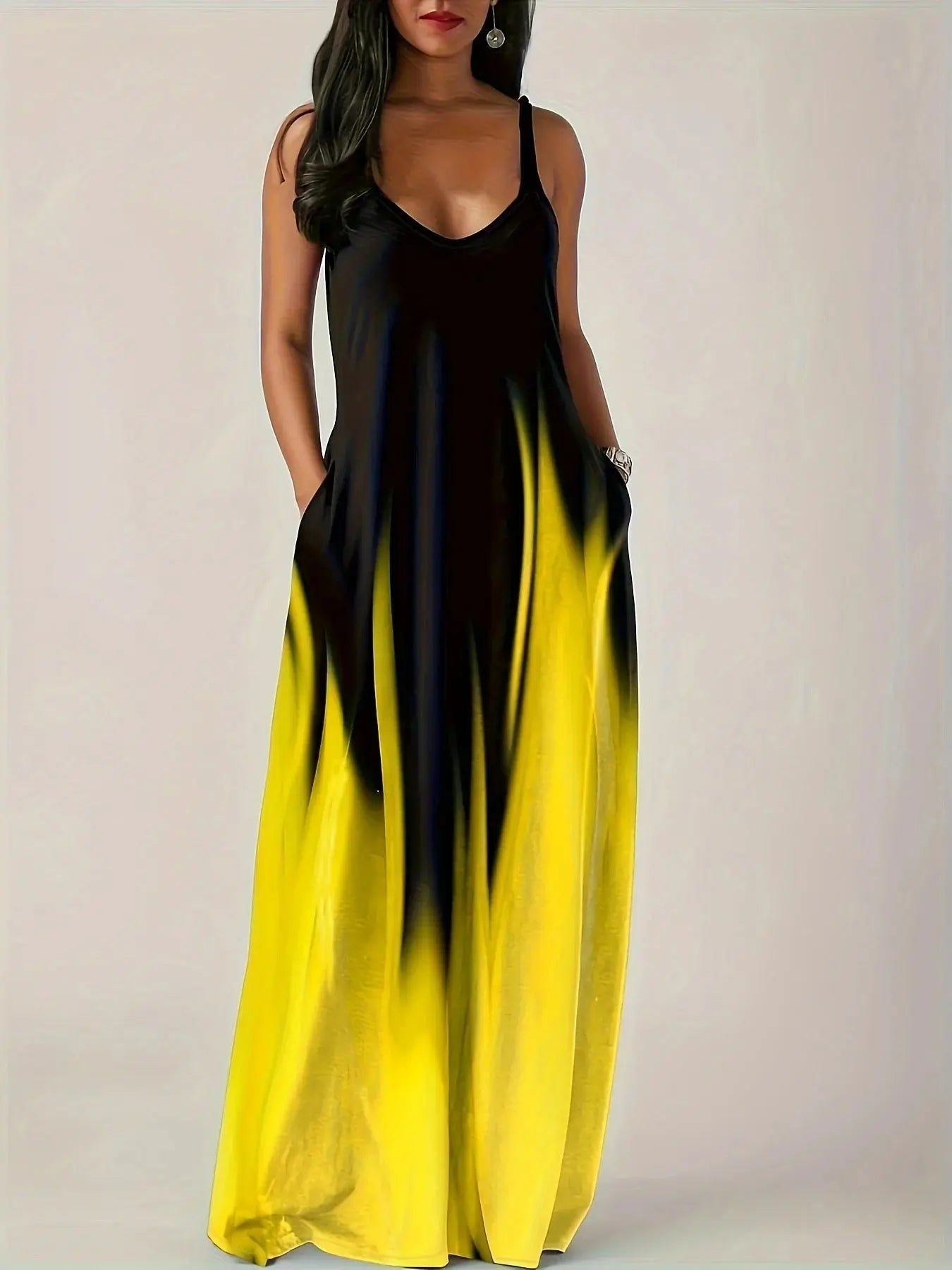 Plus Size Abstract Dress - Black & Elva