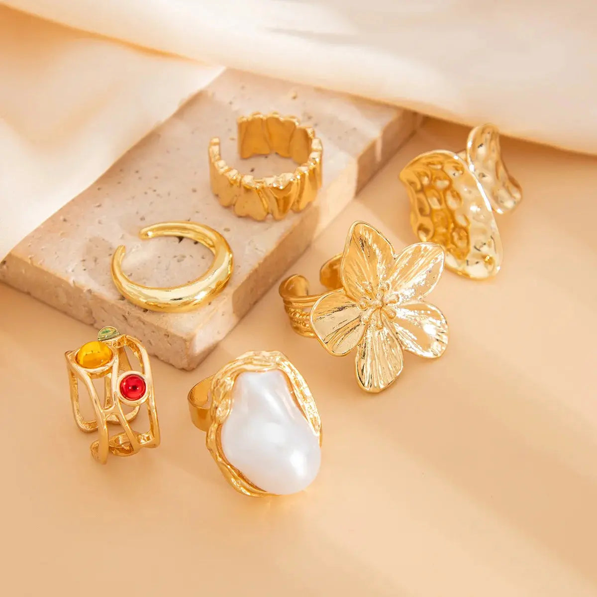 Punk Luxury Rings Set - Black & Elva