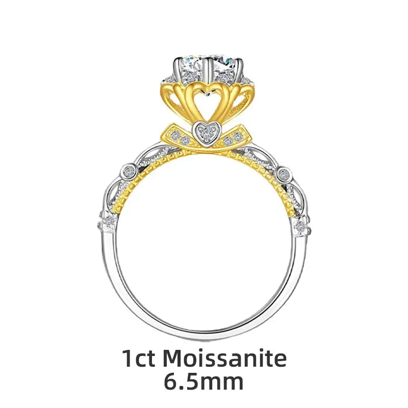 Moissanite Silver Engagement Ring - Black & Elva