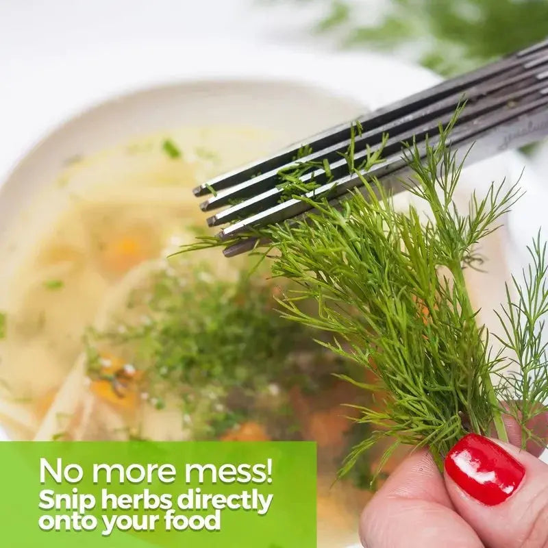 Multi-Layer Kitchen Herb Scissors - Black & Elva