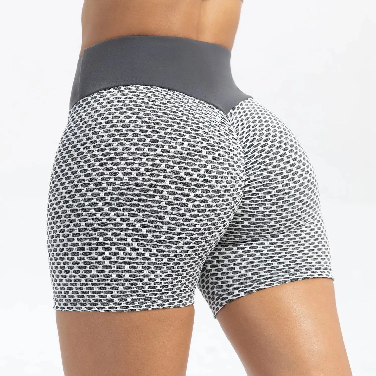 High Waist Yoga Shorts - Black & Elva