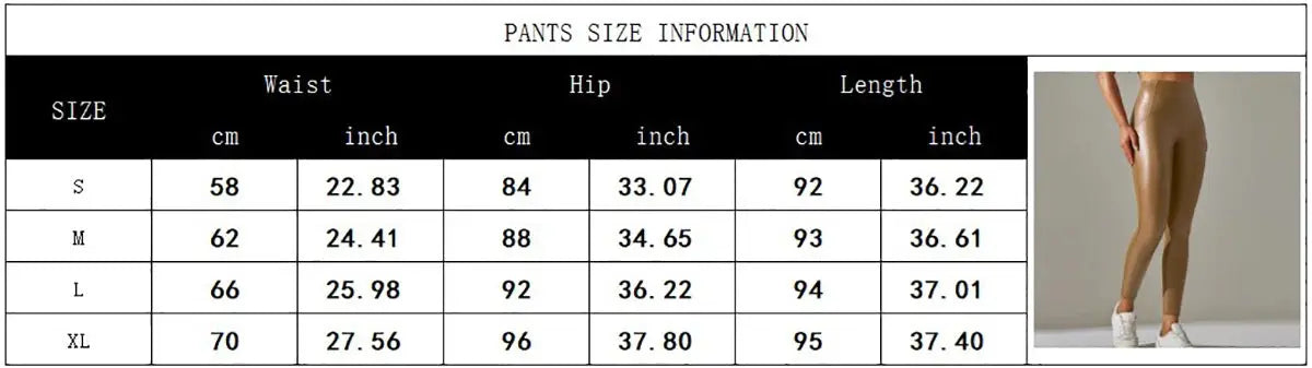 Leather Slimming PU Leggings - Black & Elva