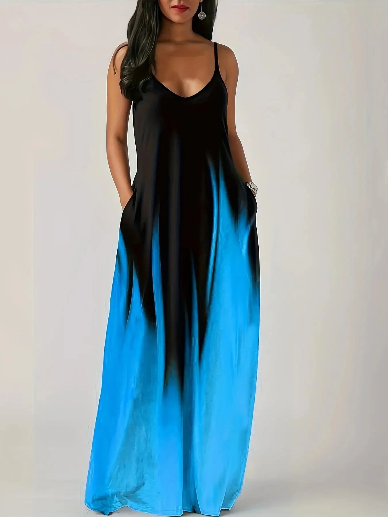 Plus Size Abstract Dress - Black & Elva