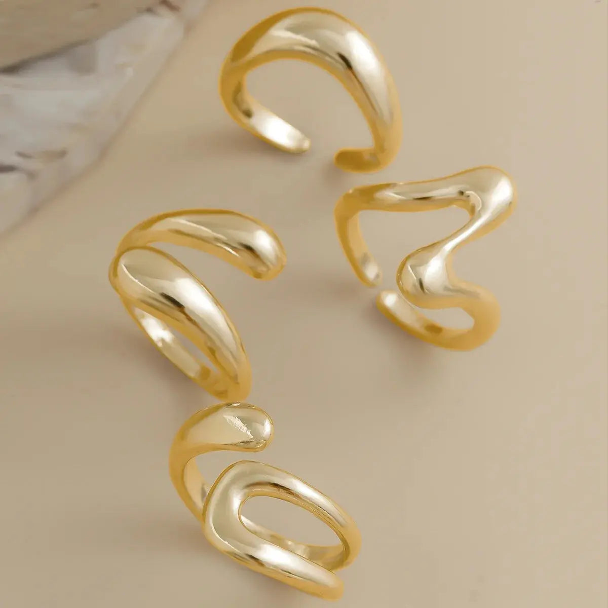 Punk Geometric Rings Set - Black & Elva