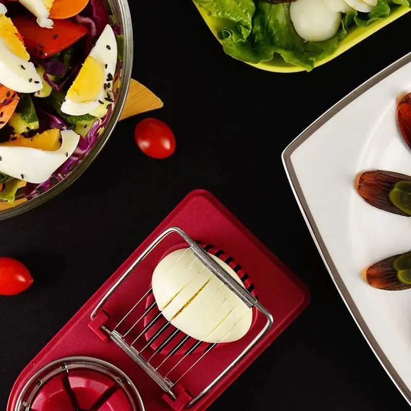Multifunctional Stainless Steel Egg Slicer - Black & Elva