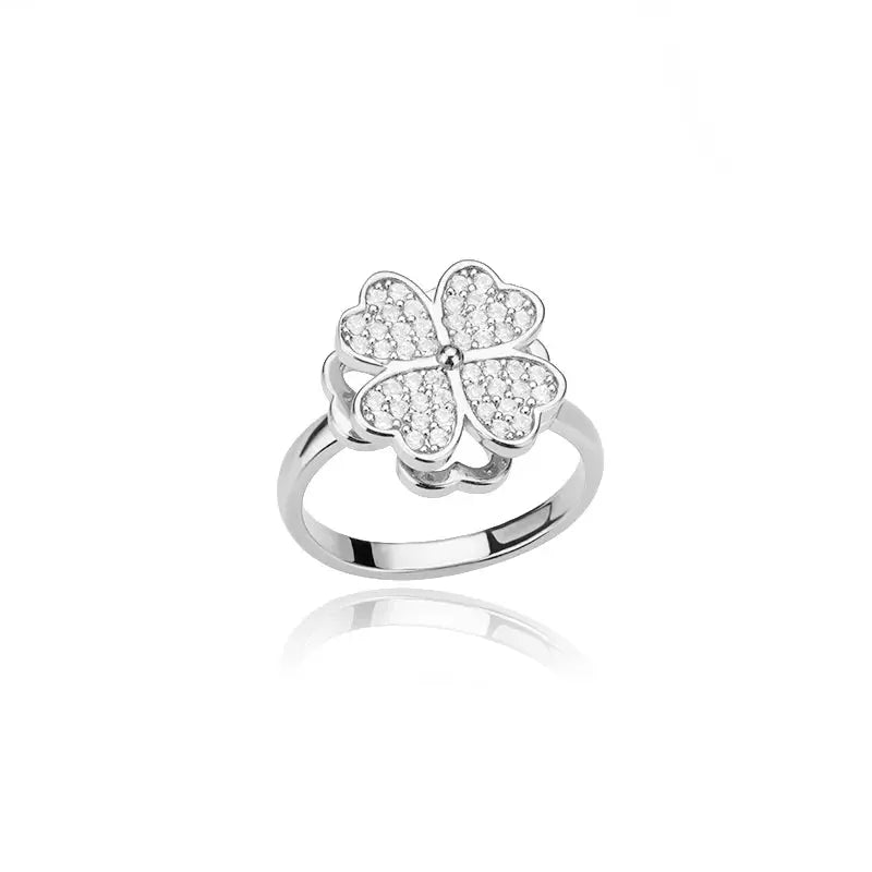 Rotatable Clover Ring - Black & Elva