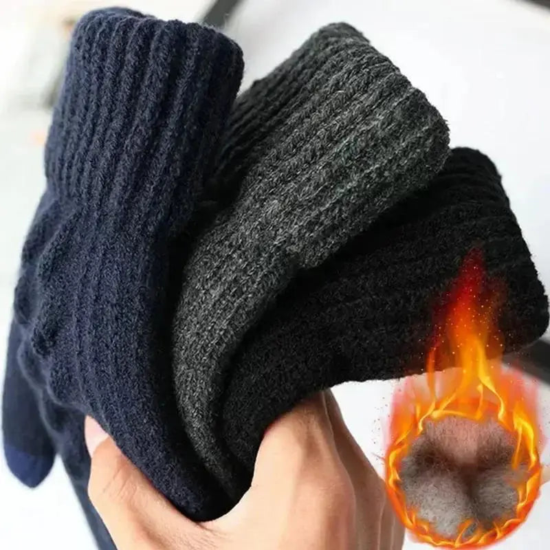 Men's Touchscreen Winter Gloves - Black & Elva