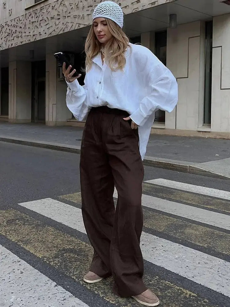 Linen Oversize Shirt - Black & Elva