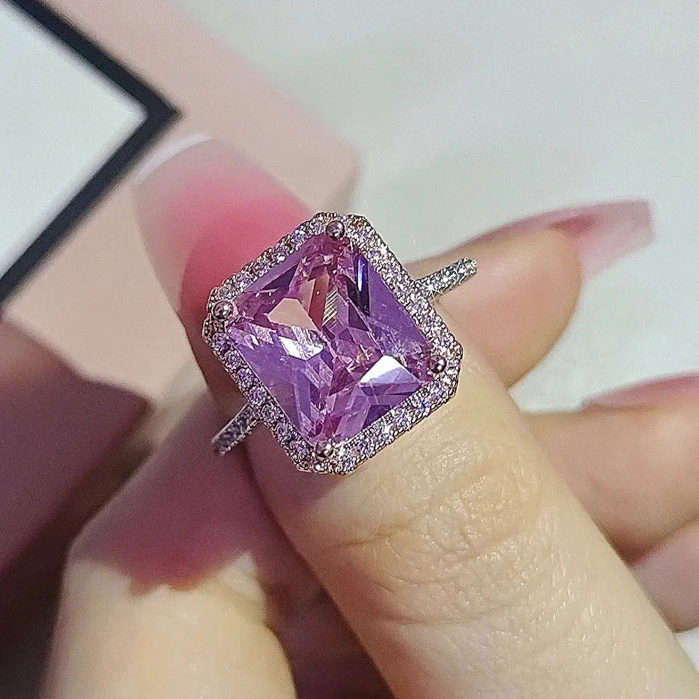 Pink Gold Engagement Ring - Black & Elva