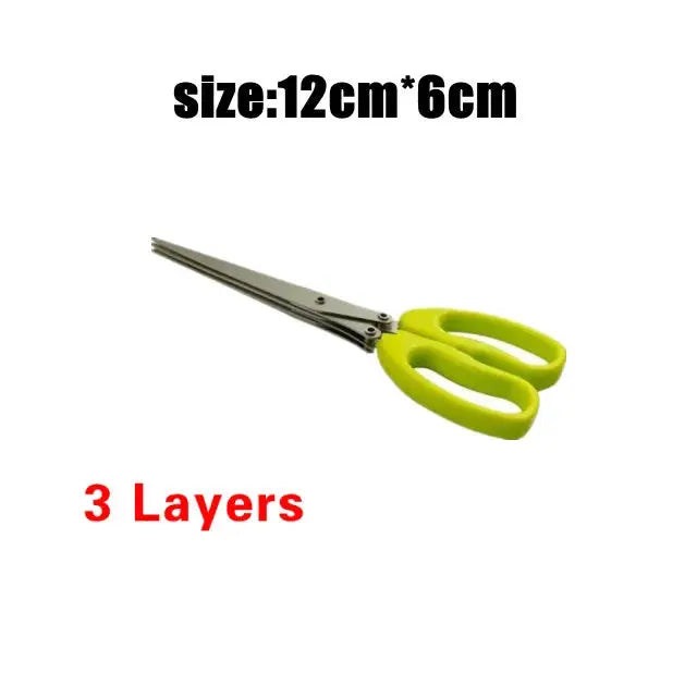 Multi-Layer Kitchen Herb Scissors - Black & Elva
