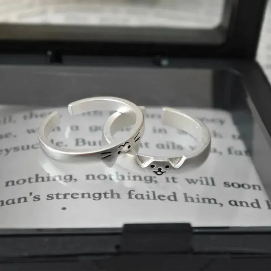 Animal Couple Rings Set - Black & Elva