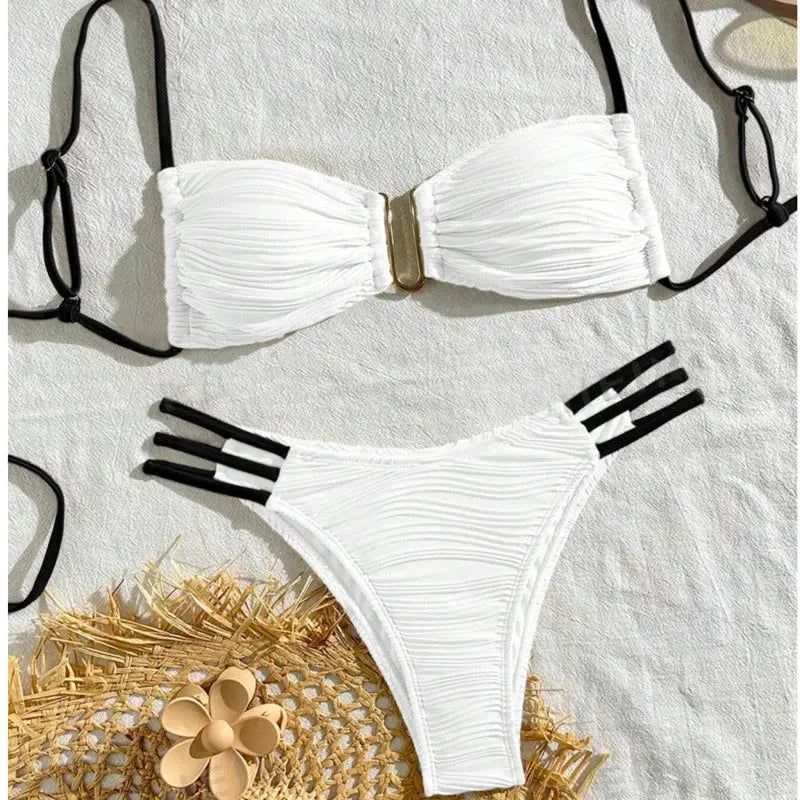 Sexy Brazilian Bikini Set - Black & Elva