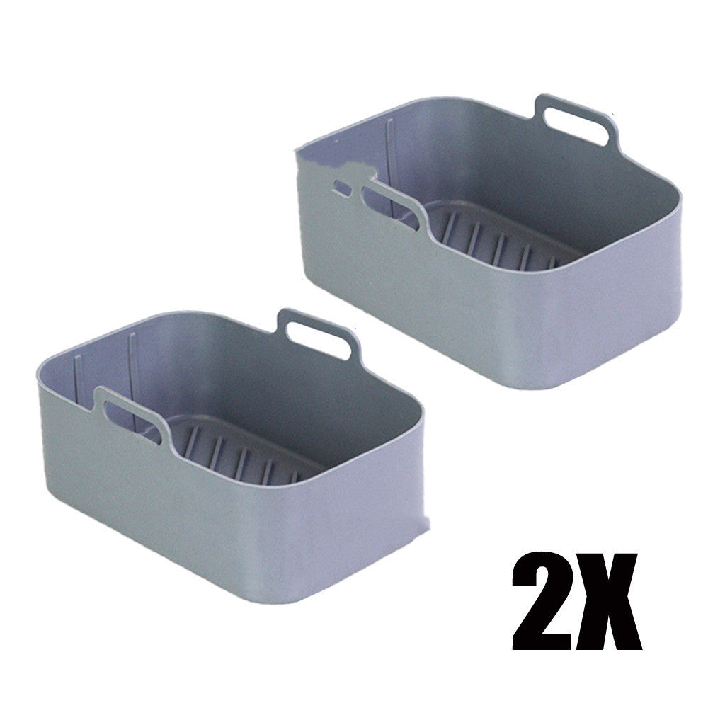 Suitable For DZ201 Foodi 8QT Double Basket Fryer Silicone Pan - Black & Elva