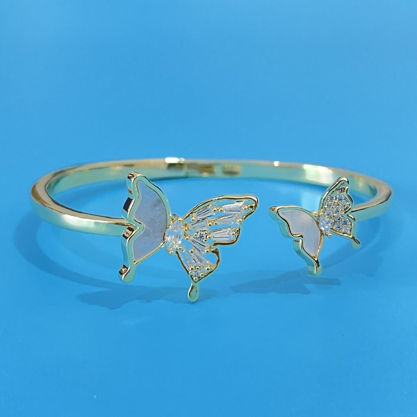 Natural Shell Asymmetric Butterfly Bracelet Sweet And Cool Temperament - Black & Elva