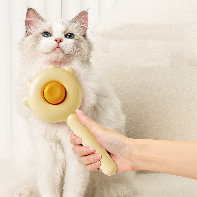 Cat Comb Massage Pet Magic Combs Hair Removal Cat And Dog Brush Pets Grooming Cleaning Supplies Scratcher - Black & Elva