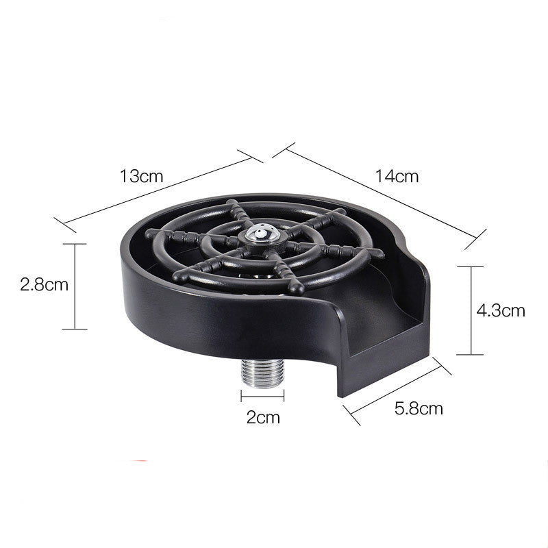 High-Pressure Cup Washer for Sink – Automatic Glass Rinser for Bar & Kitchen - Black & Elva