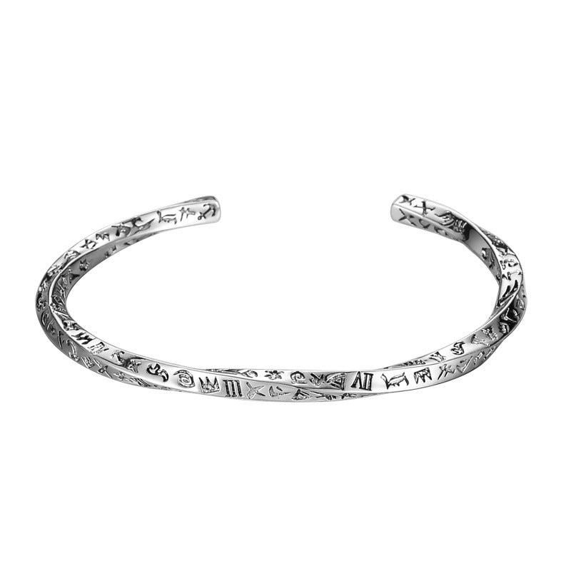 S925 Sterling Silver Mobius Bracelet For Women - Black & Elva