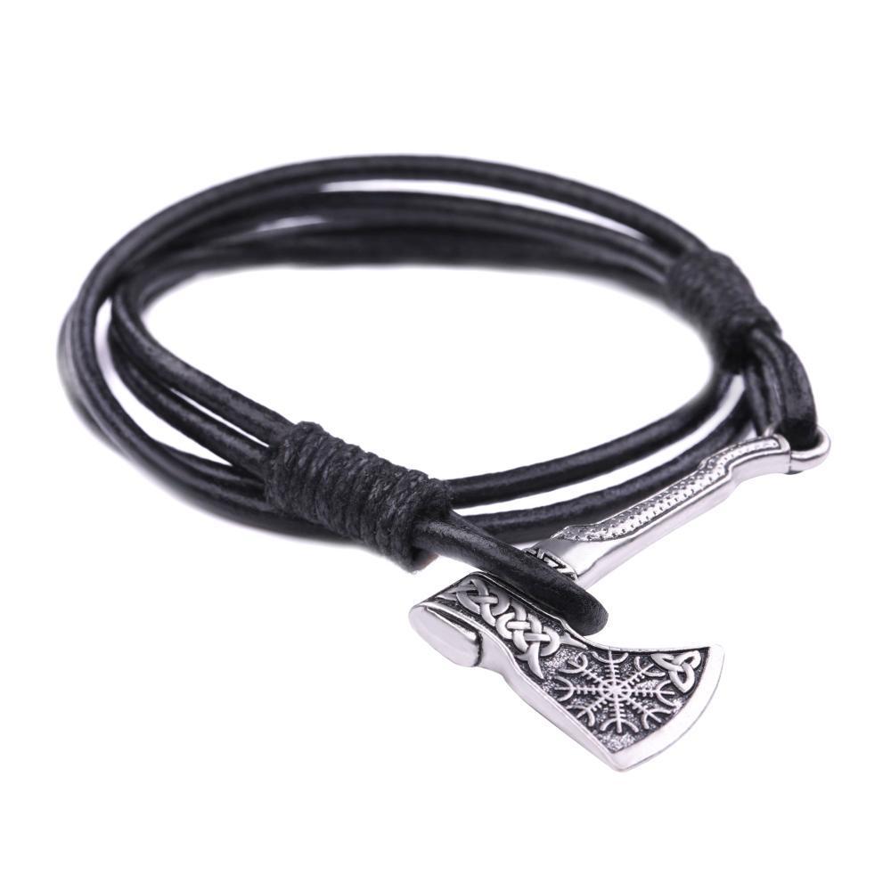 Men's Cowhide Woven Multi-layer Bracelet - Black & Elva
