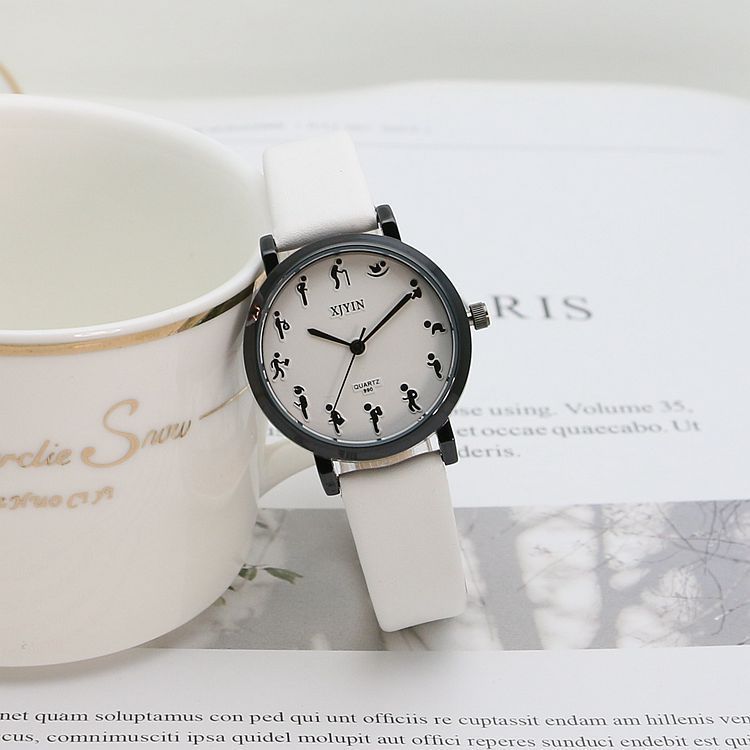 Mori Personality Scale Quartz Watch Fashion Small Kit Men And Women - Black & Elva