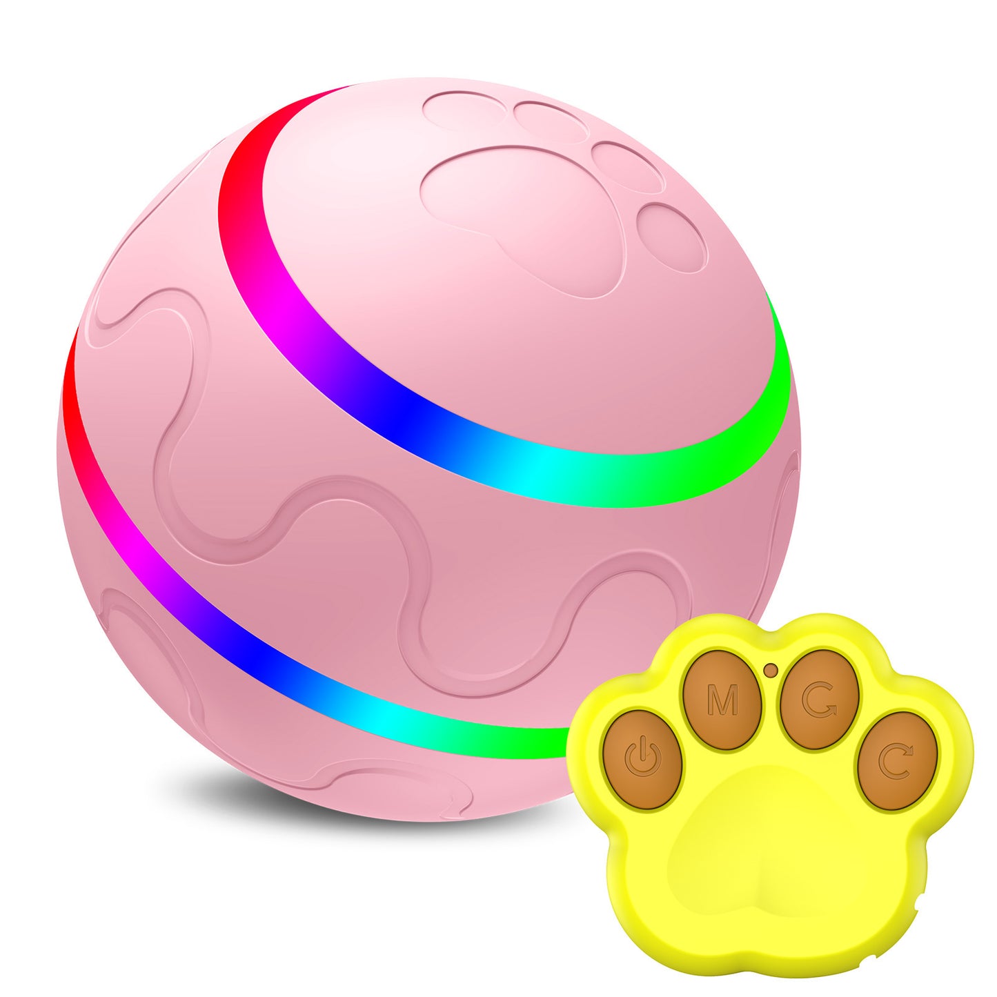 Pet New Cat Wicked Ball Toy Intelligent Ball USB Cat Toys Self Rotating Ball Automatic Rotation Ball - Black & Elva