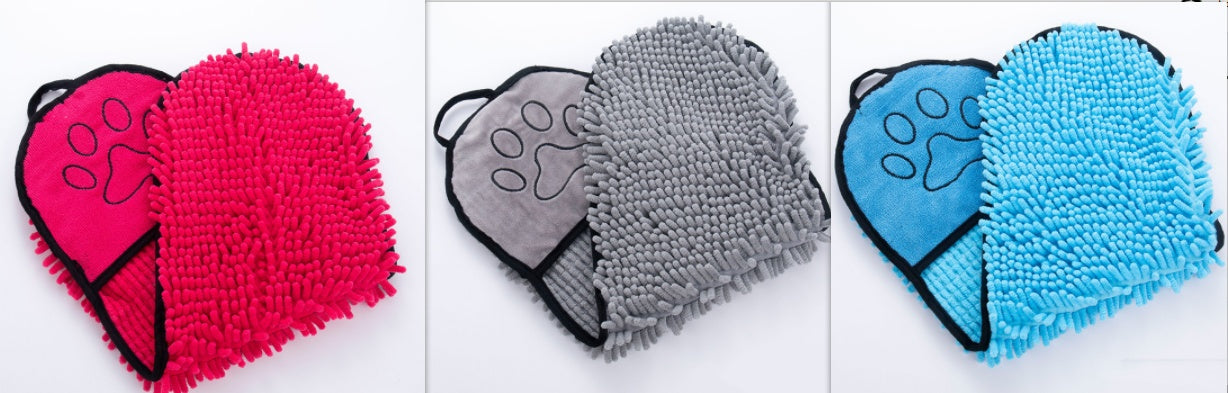 Super Absorbent Microfiber Pet Towels - Black & Elva