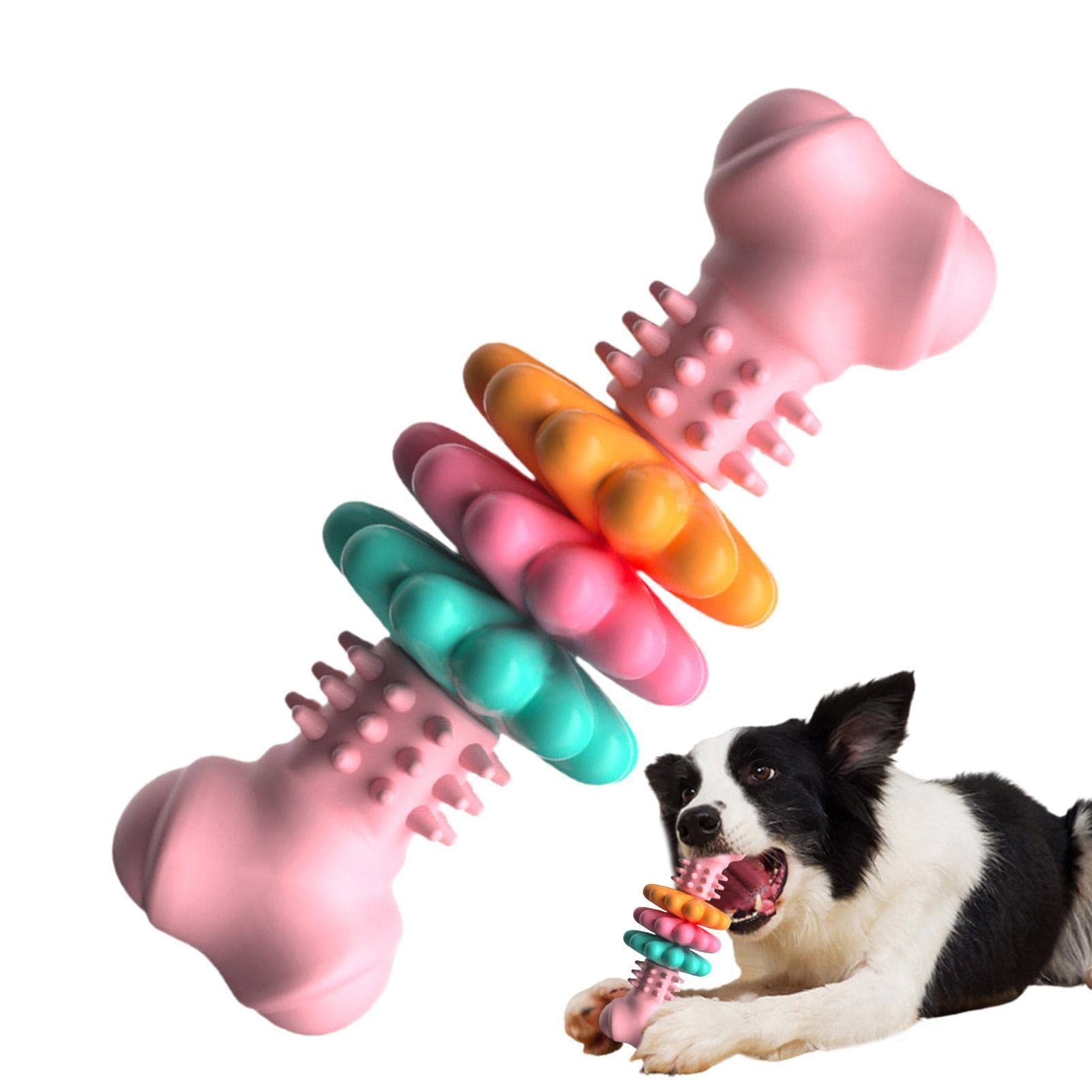 Indestructible Dog Chew Bone – TPR Teeth Cleaning Toy for Aggressive Chewers - Black & Elva