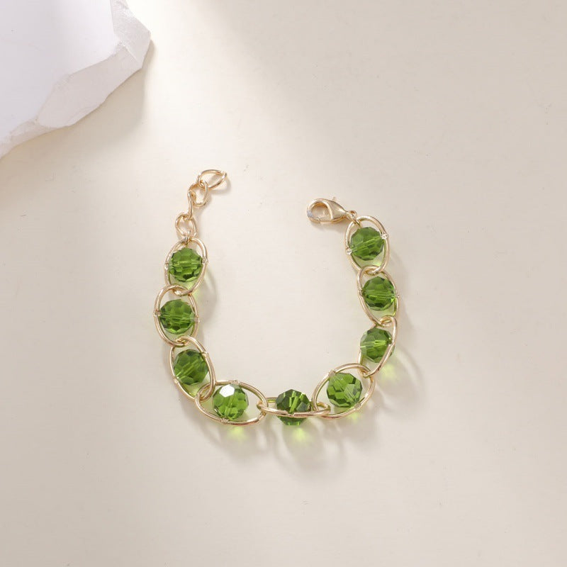 Fashionable All-match Natural Crystal Bracelet - Black & Elva