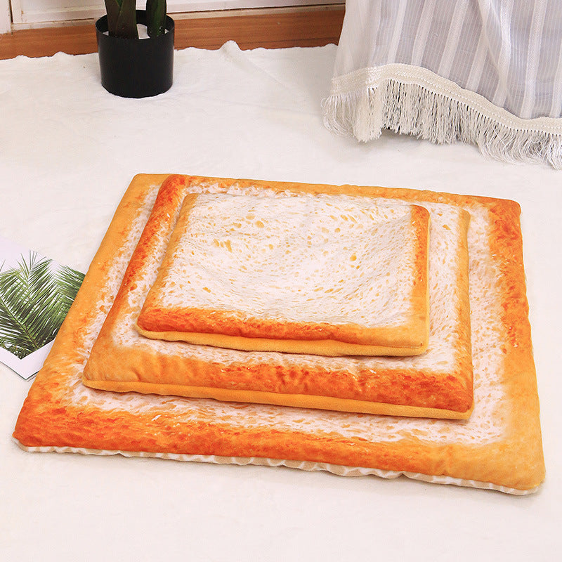 3D Simulation Pet Blanket – Soft Thickened Warm Mat Bed with Pizza, Avocado & Omelette Toast Designs - Black & Elva