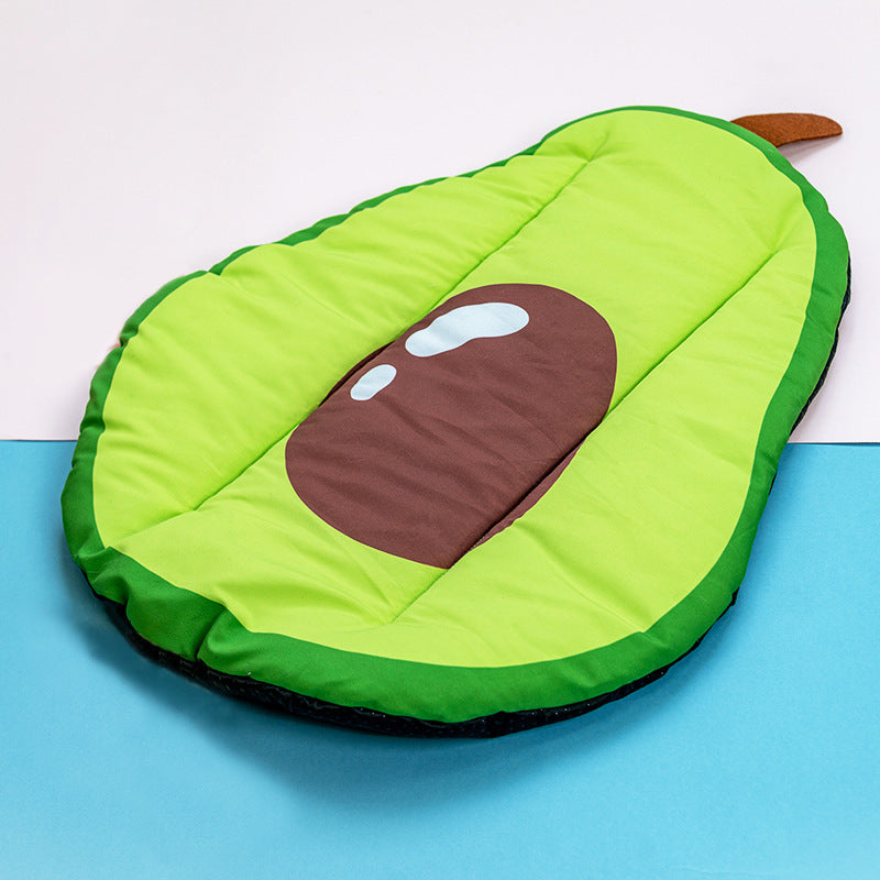 Fruit-Themed Pet Cushion Pad – Soft Washable Mat for Cats & Dogs | Anti-Slip & Comfortable Pet Bed - Black & Elva