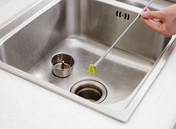 60CM Sewer Dredger Spring Pipe Dredging Tool Household Hair Cleaner Drain Clog Remover Cleaning Tools Household For Kitchen Sink Kitchen Gadgets - Black & Elva
