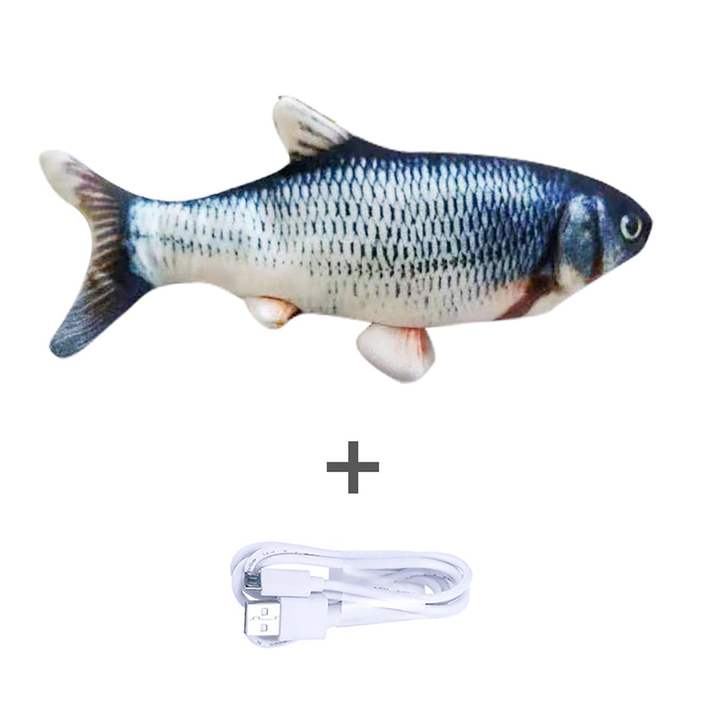 Without Cat Nip Version - Electric Jumping Fish Simulation Electric Fish Toy - Black & Elva