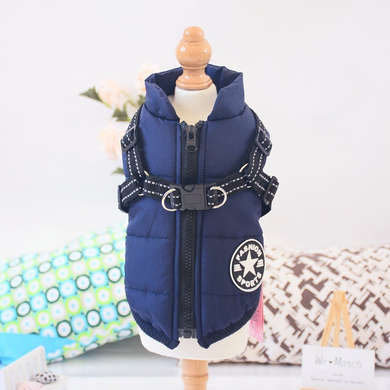 Waterproof Winter Dog Coat with Harness – Warm Jacket for Small & Large Dogs - Black & Elva