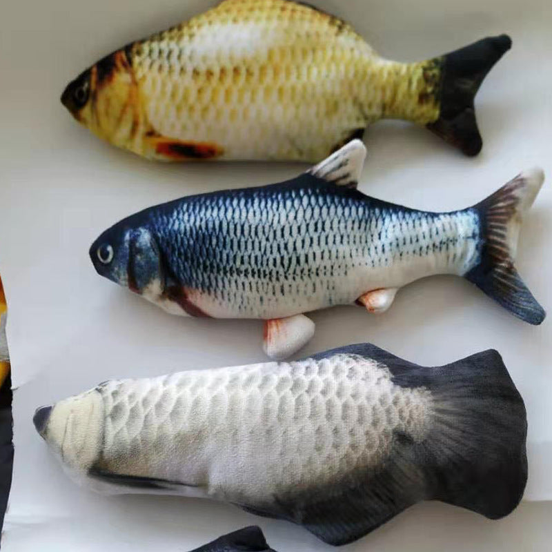 Without Cat Nip Version - Electric Jumping Fish Simulation Electric Fish Toy - Black & Elva