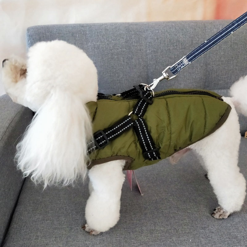 Waterproof Winter Dog Coat with Harness – Warm Jacket for Small & Large Dogs - Black & Elva