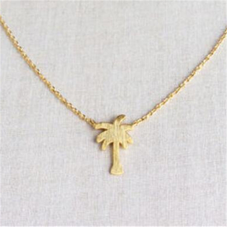 Coconut tree necklace plant clavicle chain palm tree necklace - Black & Elva