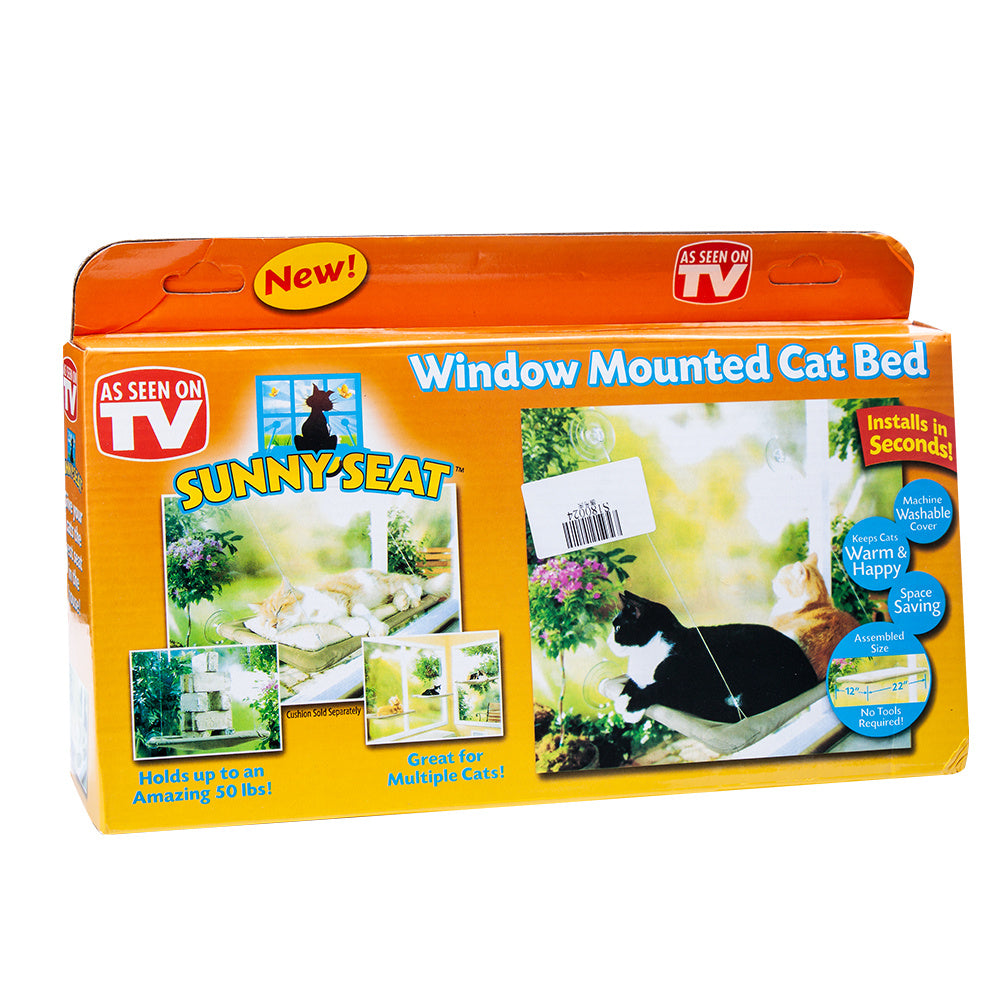 Pet Hanging Beds Cat Sunny Window Seat Mount Hammock Comfortable Cat Shelf Seat - Black & Elva