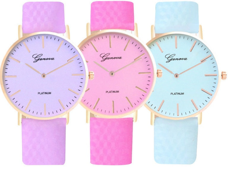 Simple Scale Temperature-sensitive Color-changing Watch - Black & Elva