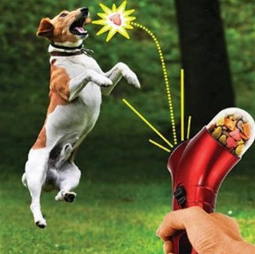 Pet Food Catapult Feeder Funny Dog Toy - Black & Elva