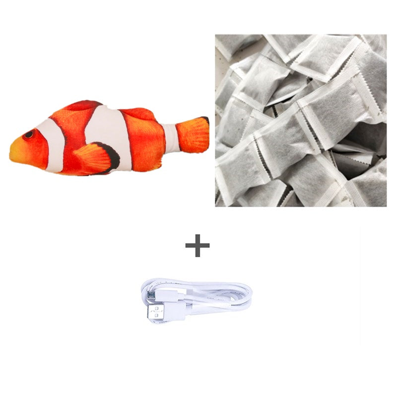 Without Cat Nip Version - Electric Jumping Fish Simulation Electric Fish Toy - Black & Elva