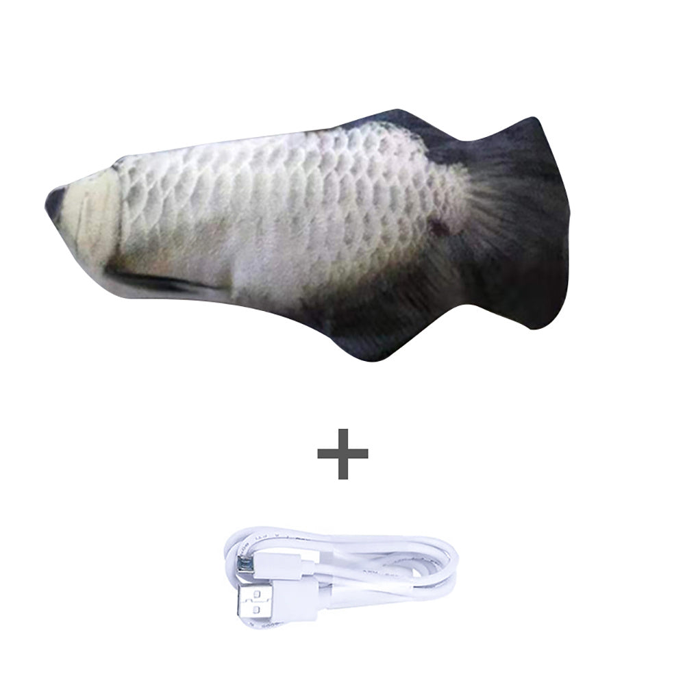 Without Cat Nip Version - Electric Jumping Fish Simulation Electric Fish Toy - Black & Elva