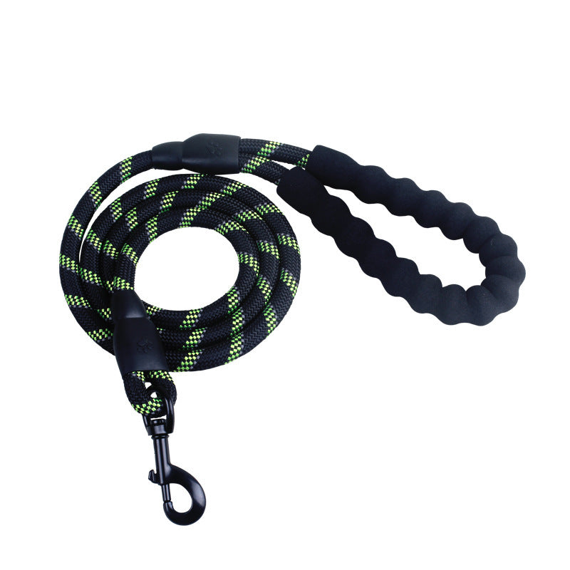Reflective Nylon Dog Leash – Durable Rope for Walking & Training - Black & Elva