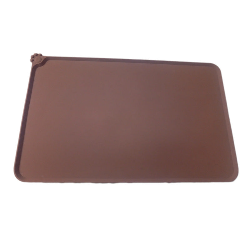 Waterproof Pet Mat For Dogs And Cats Pure Color Silicone Pet Food Mat - Black & Elva