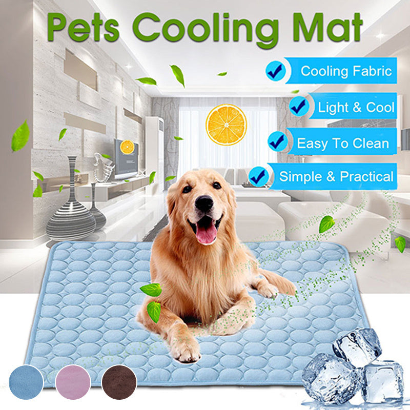 Summer Cooling Mats Blanket Ice Bed Pet Dog For Dogs Cats - Black & Elva