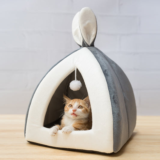 Cat House Cat House Villa Cat Bed Small Dog Kennel - Black & Elva
