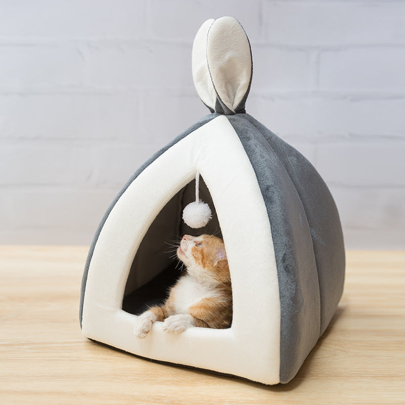 Cat House Cat House Villa Cat Bed Small Dog Kennel - Black & Elva