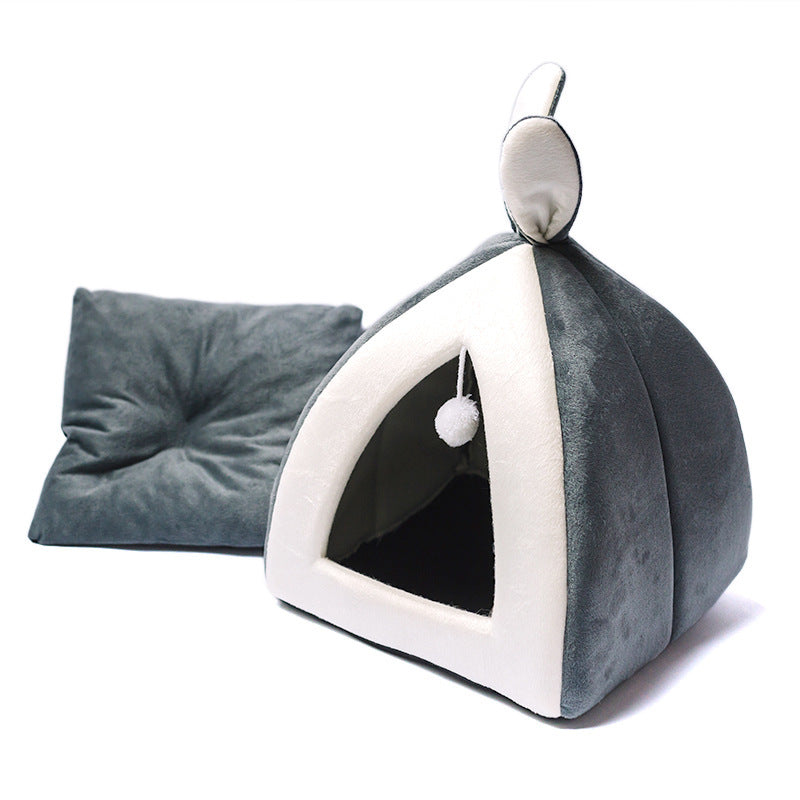 Cat House Cat House Villa Cat Bed Small Dog Kennel - Black & Elva
