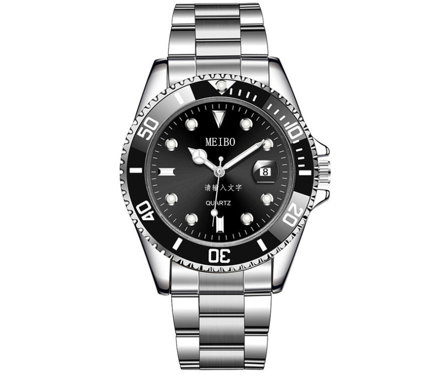 Magnifying Glass Calendar Men's Watch - Black & Elva