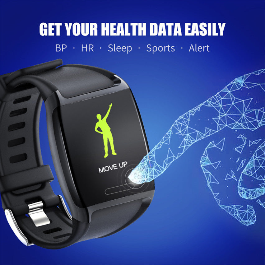 V2 1.3 Inch Color Screen Smart Bracelet - Black & Elva